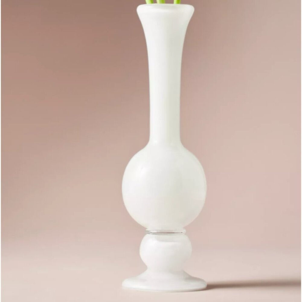 Anthropologie Bristol Glass Bud Vase White - Picture 2 of 2